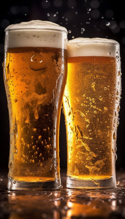 玻璃瓶泡沫酒花啤酒特寫(xiě)攝影圖 攝影